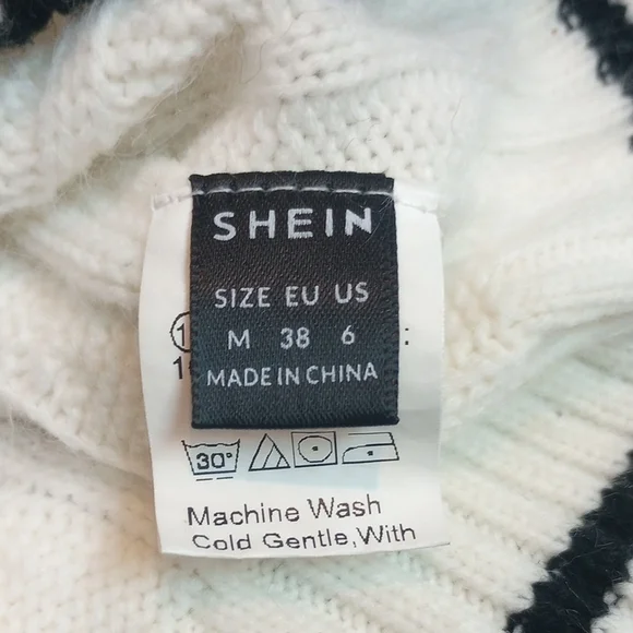 SHEIN White Cable Knit V-Neck Sweater Vest - Picture 3 of 3